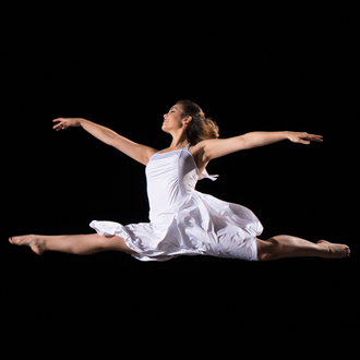 Ballet dancer in mid air