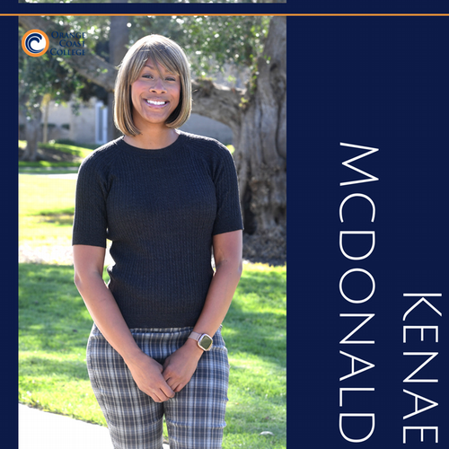 Student on campus, posing for their spotlight.