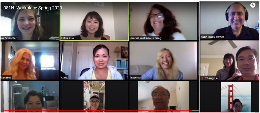 Screenshot of ELL Workplace Class on Zoom
