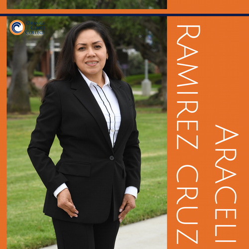 Araceli Ramirez Cruz standing in the campus quad at OCC