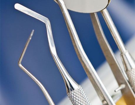 Close up view of dental tools