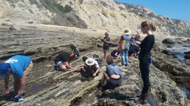 Marine Science Honors Society (HHO) students monitoring the efficacy of marine reserves on a local intertidal zone.