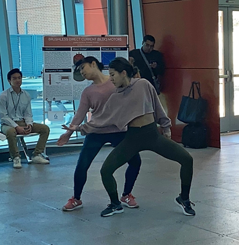 two student dancing at a interpretative dance performance
