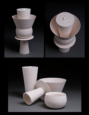 ceramic white vases and cups