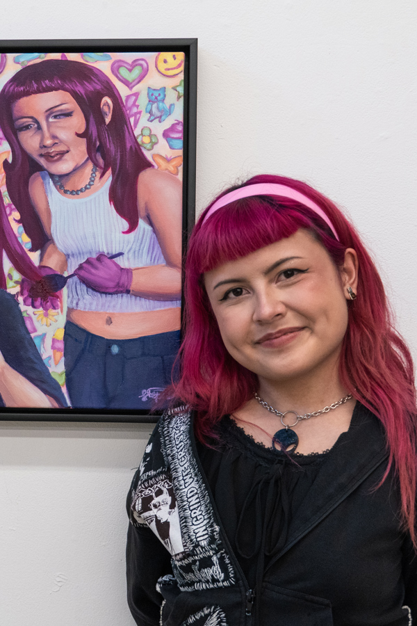 Artist Stephanie Davis at her show