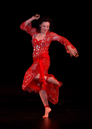 World dancers in red dress