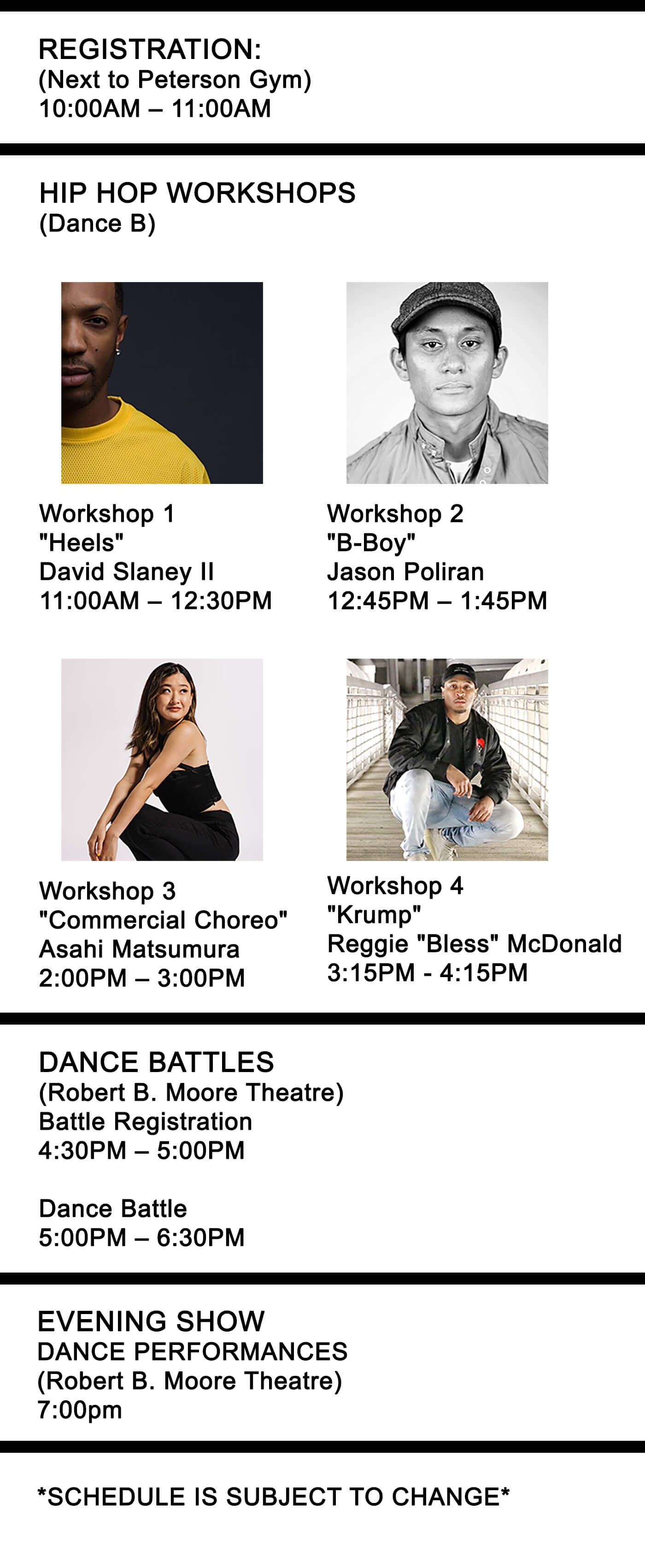 2024 Mesa Dance Festival Schedule