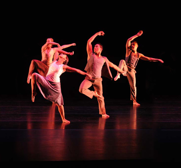 Four dancers on stage