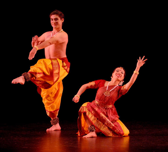 2 dancers from India in dance pose
