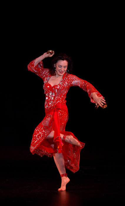 Instructor Angelika Nemeth performing an Egyptian dance