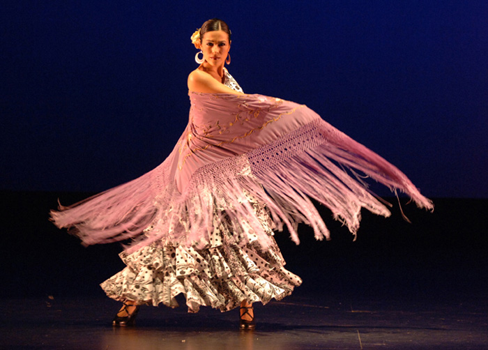 Flamenco dancer in a pink attire