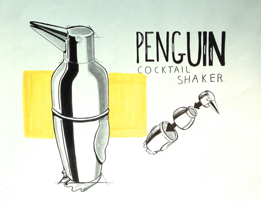 Illustration of Penguin Cocktail Shaker