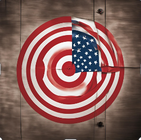 A target with an American flag on it