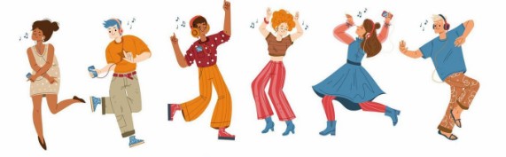 Dancers in a line