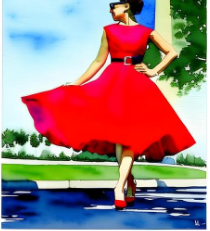 A woman in a 1950s dress stand in front of the Washington Monument