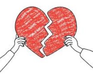 a heart being pulled apart by two hands
