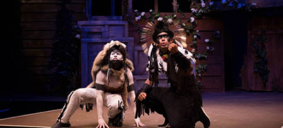 Group of student on stage in a faculty production.