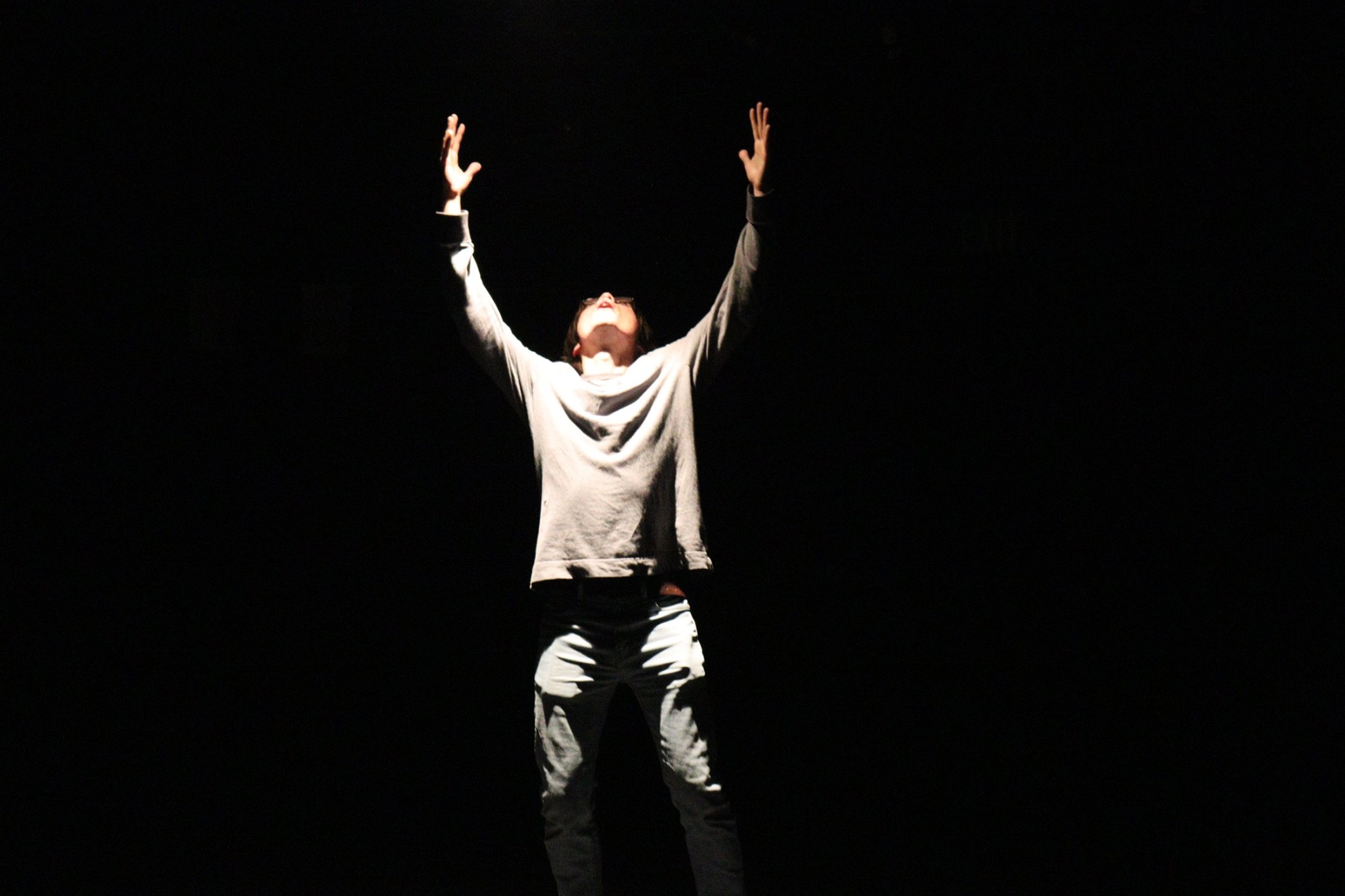 Group of student on stage in a faculty production.