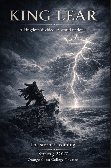 An old man stands defiantly shaking his fist at an approaching storm