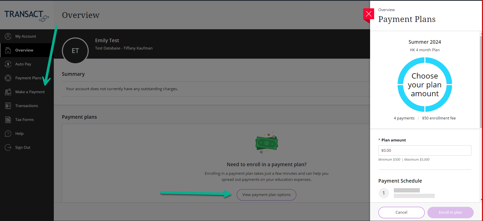 payment plan instructions