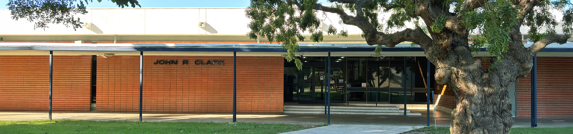 Front side of the Clark Center building