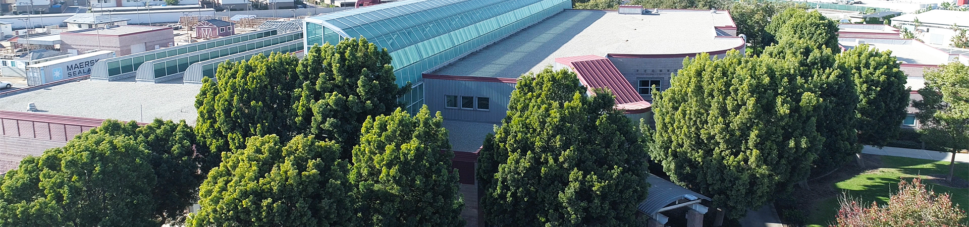 Aerial view of the Technology Center building