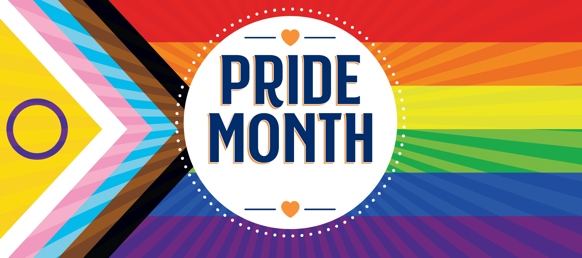 Pride Flag. Text: Celebrating Pride Month