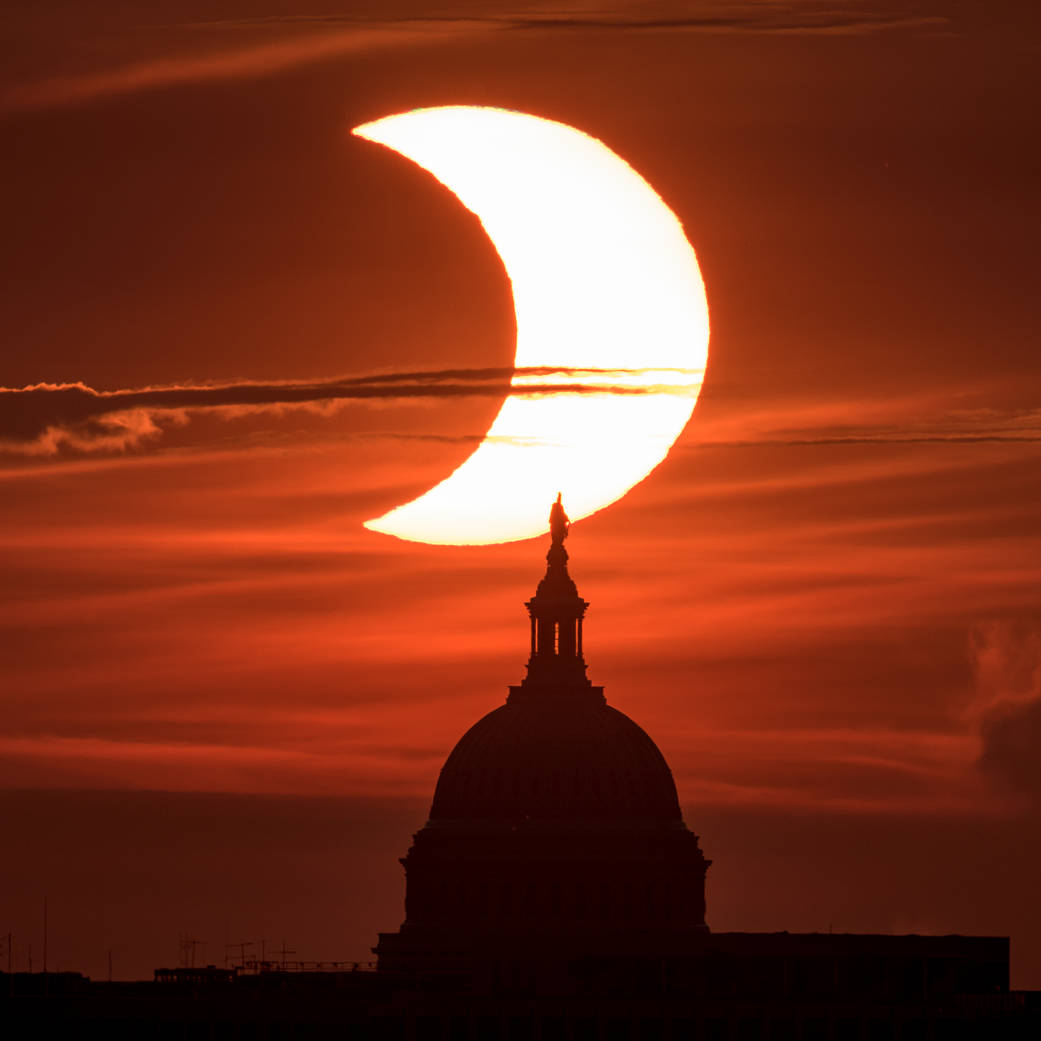 Photograph of a partial solar eclipse