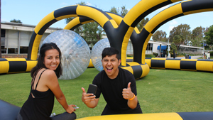 Two students at the Inter Club Council campus carnival