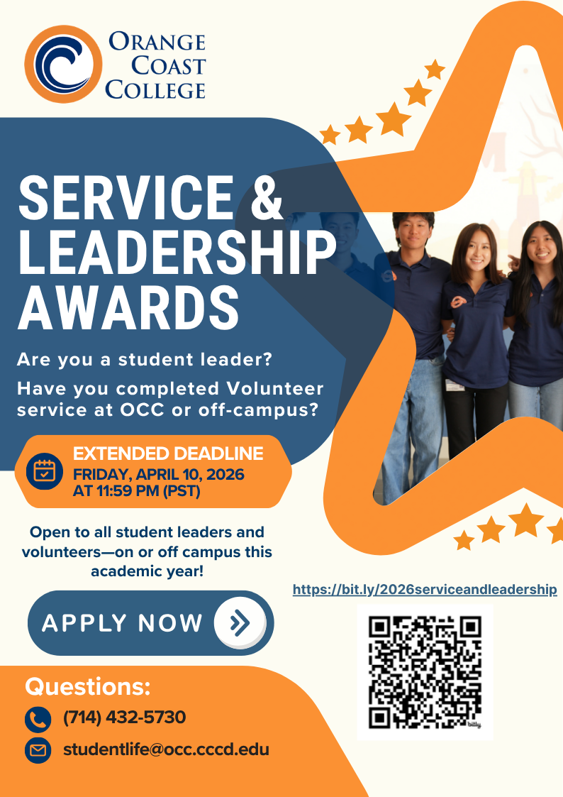 Orange Coast College student leaders on a promotional flier
