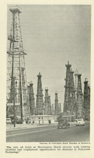 Many oil drilling rigs