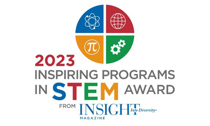 Text: 2023 inspiring programs in STEM award from Insight into Diversity