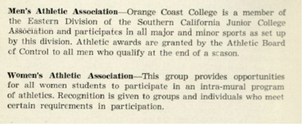 Excerpts from 1949 OCC catalog