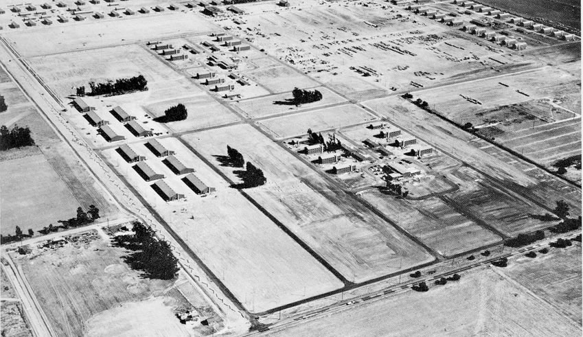 an aerial view of a large area of land