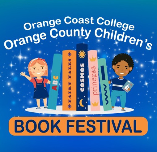 Logo of OC Children's Book Festival featuring illustrated kids and books