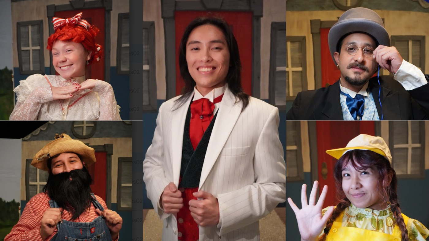 A collage of five student performers