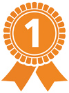 Award ribbon medal with number 1