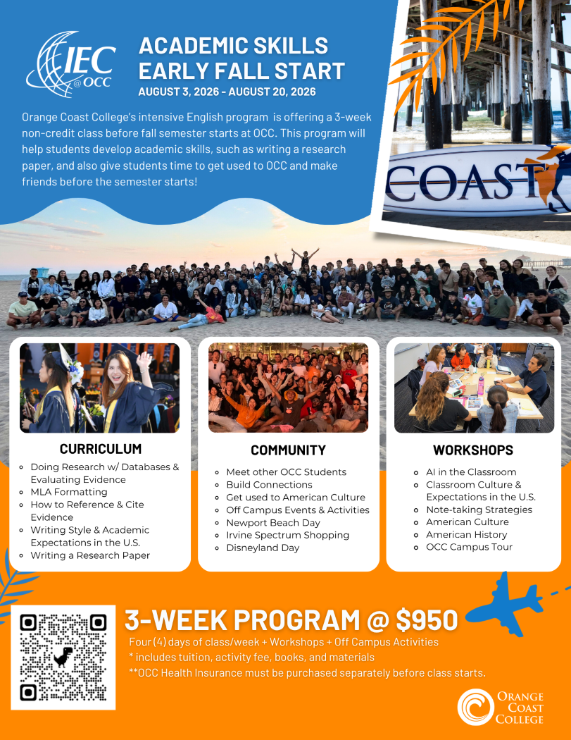 IEC Early Fall Start Flyer