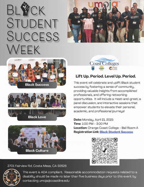 black student success week flyer