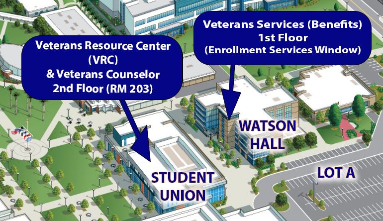 Map of VRC/Veterans Counselor Location
